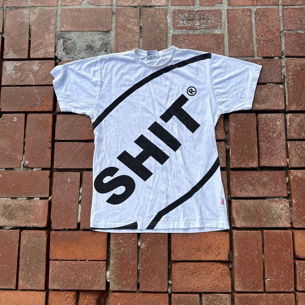 SH!T® Skateboard Company T-shirt - Mens Medium - White - Pre-Owned